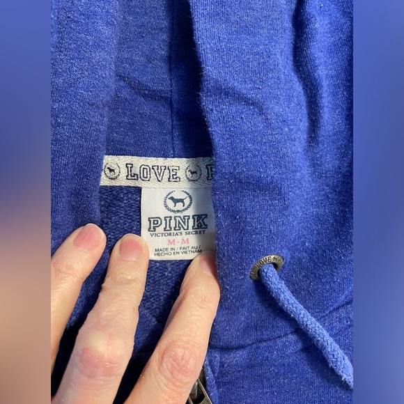 - PINK Victorias Secret blue zip up hoodie  medium - Picture 7 of 9